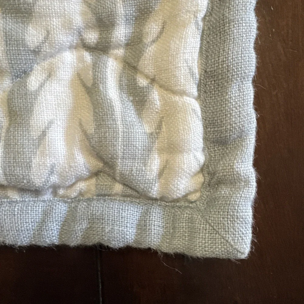 Serena‎ & Lily Oceana Euro Pillow Sham Set 2 Pair Linen Blue & White Coastal